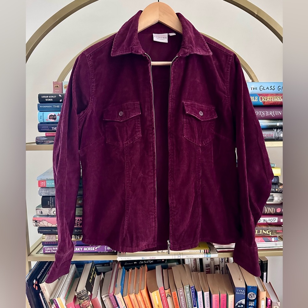 Sonoma Maroon Corduroy Zip-Up Jacket 🧥🍷